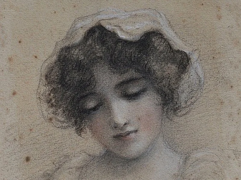 1834-Charlotte Schreiber - Ritratto di una giovane ragazza che legge un libro